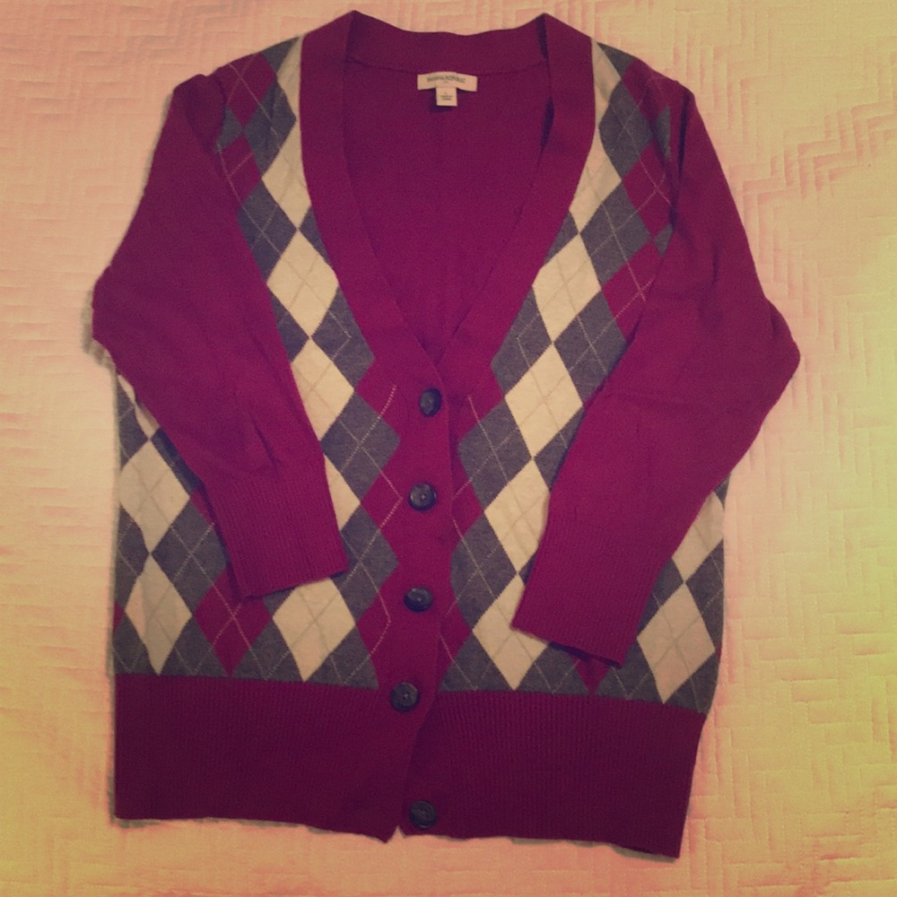 Purple argyle sweater